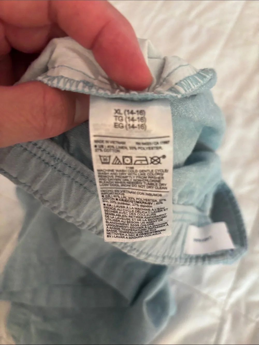 Boys' Light Blue and Beige Elastic Waist Shorts - Kids Bottoms XL Sz 14/16